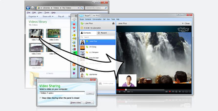 video sharing Messenger Plus! para Skype